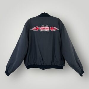 VTG Team Simpson Racing‎ Jacket Mens XXL 2XL Black Quilted Bomber Made in USA